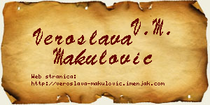 Veroslava Makulović vizit kartica